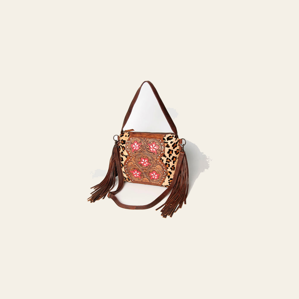 American Darling Small Crossbody Hand Tooled Hair-On Genuine Leather Women Bag Western Handbag Purse