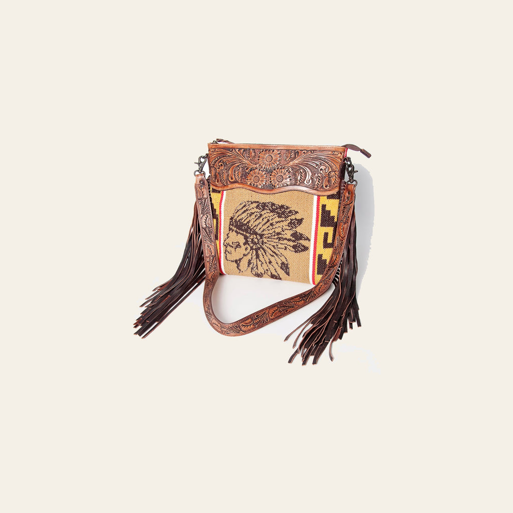 American Darling Signature Crossbody Hand Tooled Saddle Blanket Genuine Leather Women Bag Western Handbag Purse