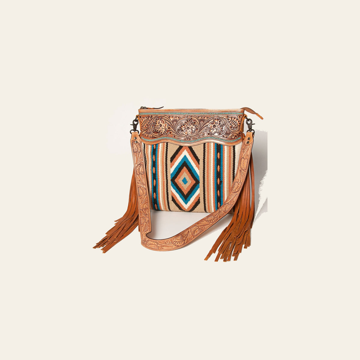 American Darling Signature Crossbody Hand Tooled Saddle Blanket Genuine Leather Women Bag Western Handbag Purse