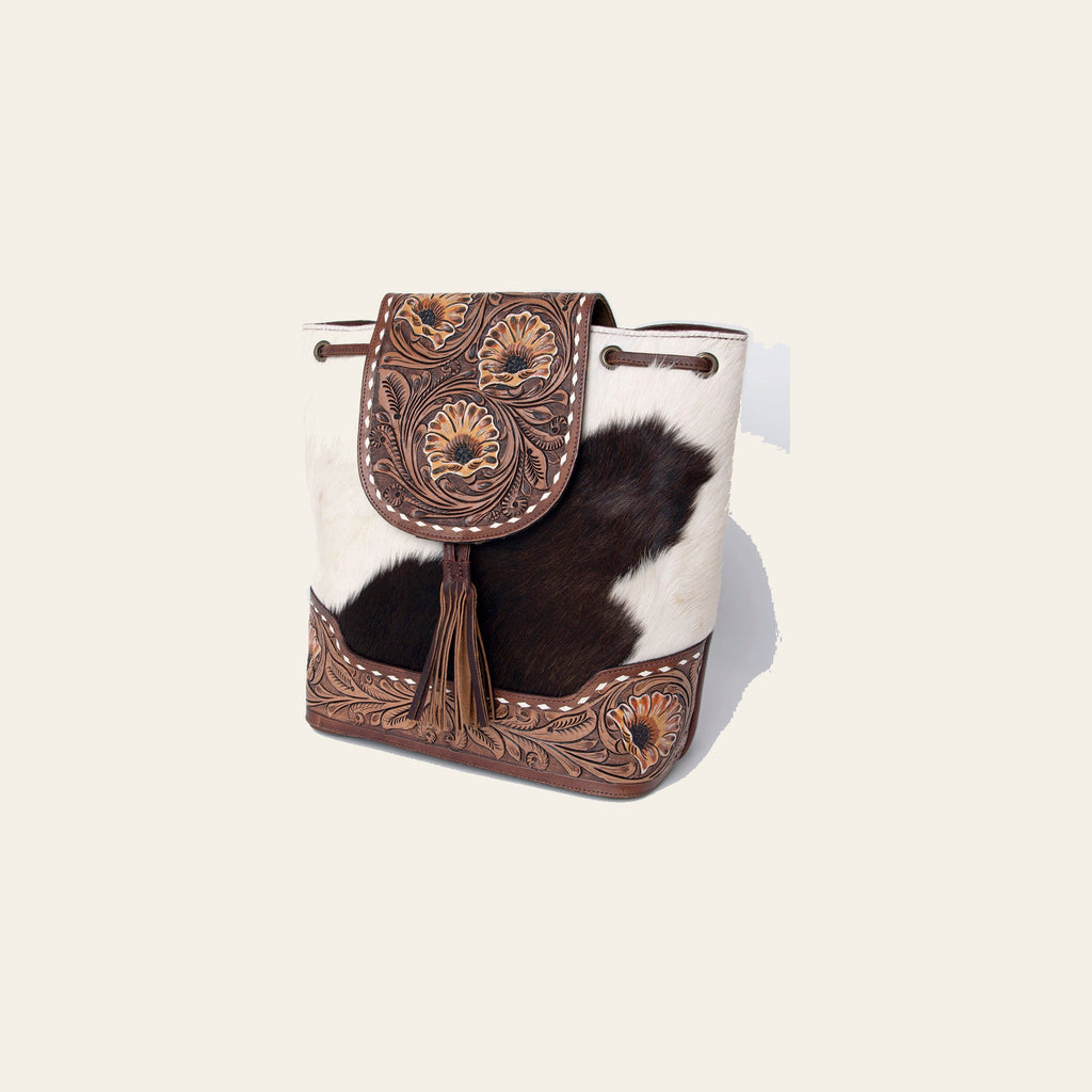 American Darling Backpack Hair On Hand Tooled Genuine Leather Women Bag Western Handbag Purse