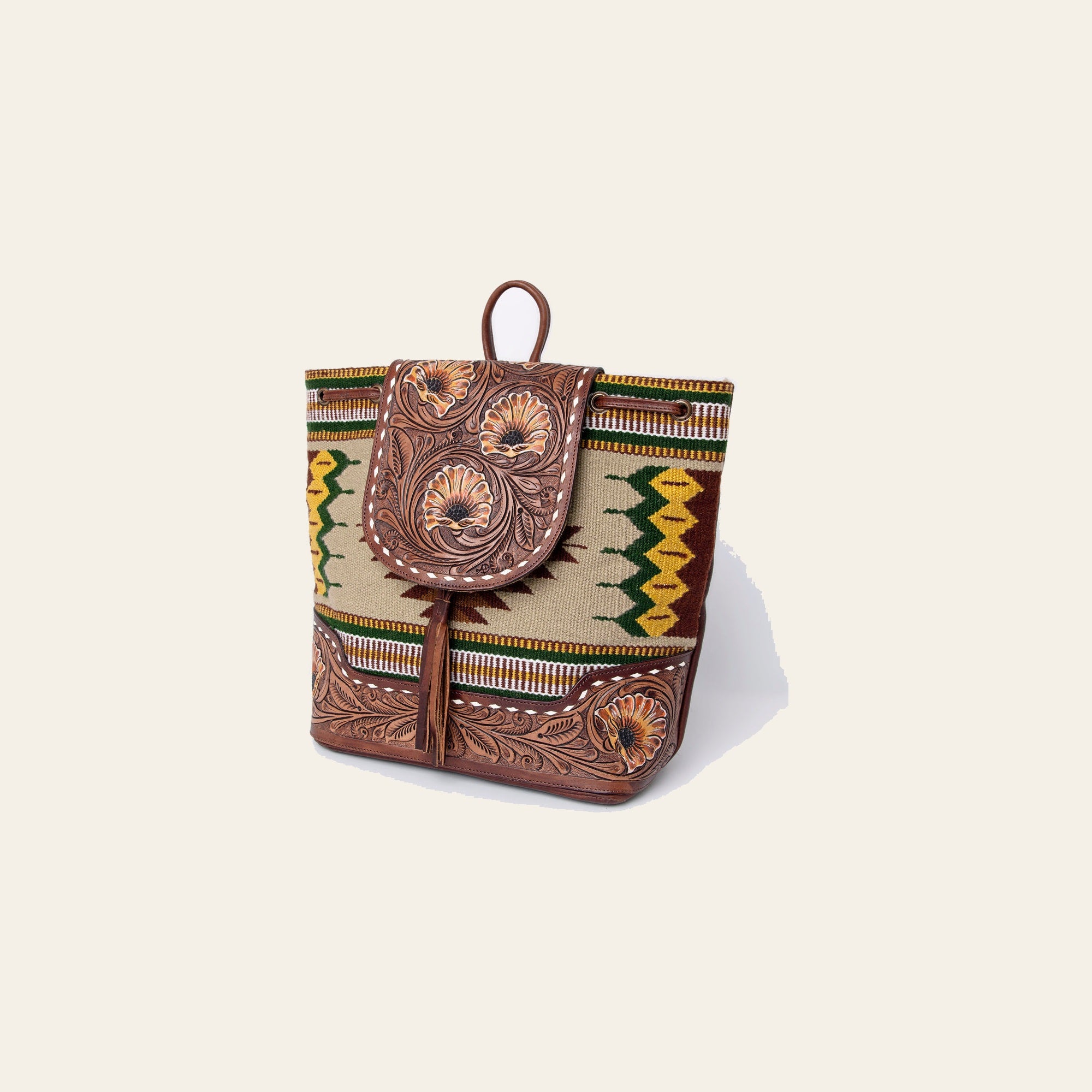 American Darling Backpack Saddle Blanket Hand Tooled Genuine Leather Women Bag Western Handbag Purse