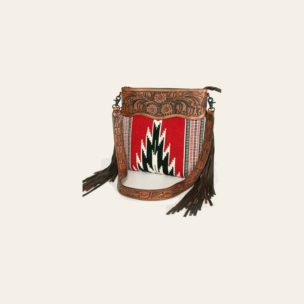 American Darling Signature Crossbody Hand Tooled Saddle Blanket Genuine Leather Women Bag Western Handbag Purse