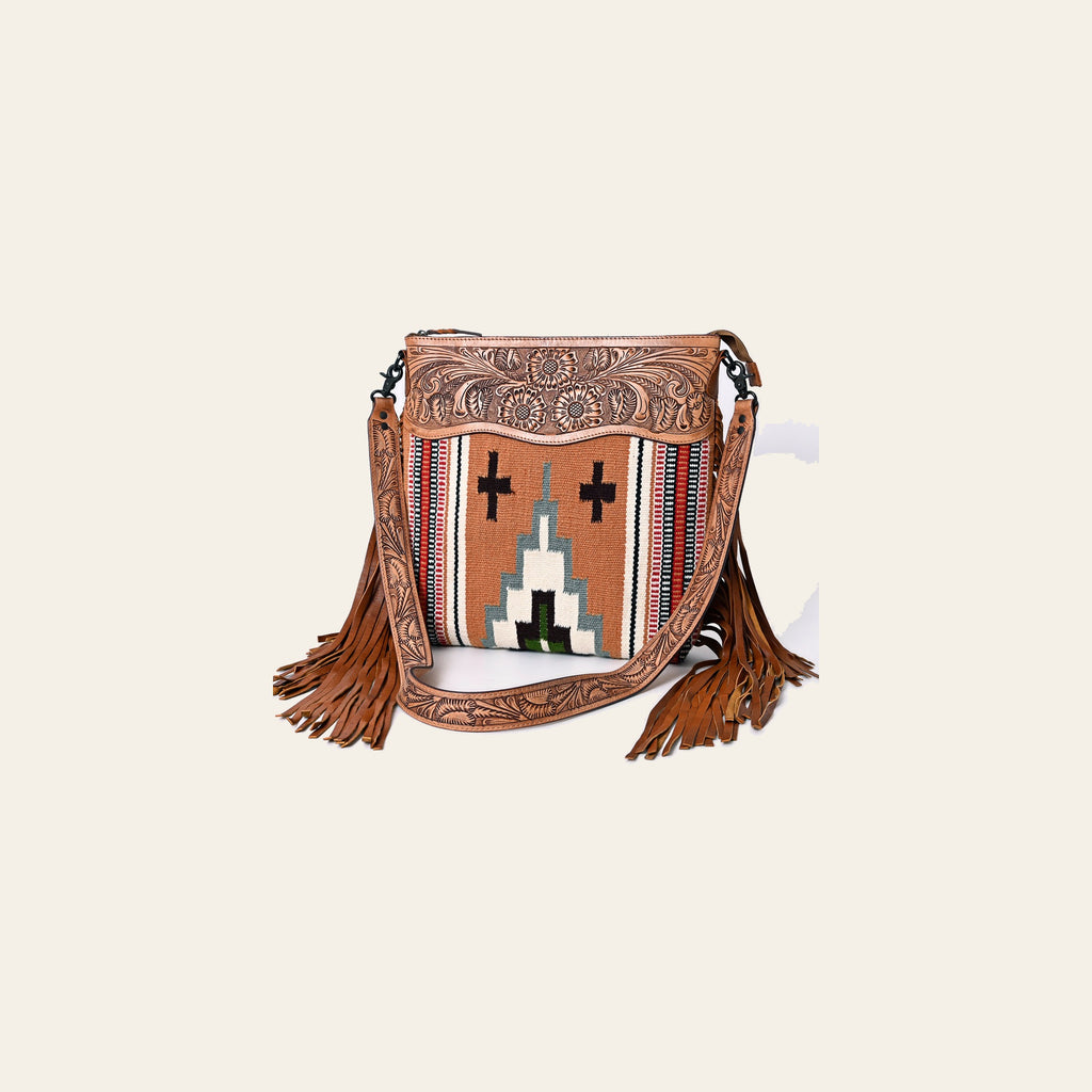American Darling Signature Crossbody Hand Tooled Saddle Blanket Genuine Leather Women Bag Western Handbag Purse