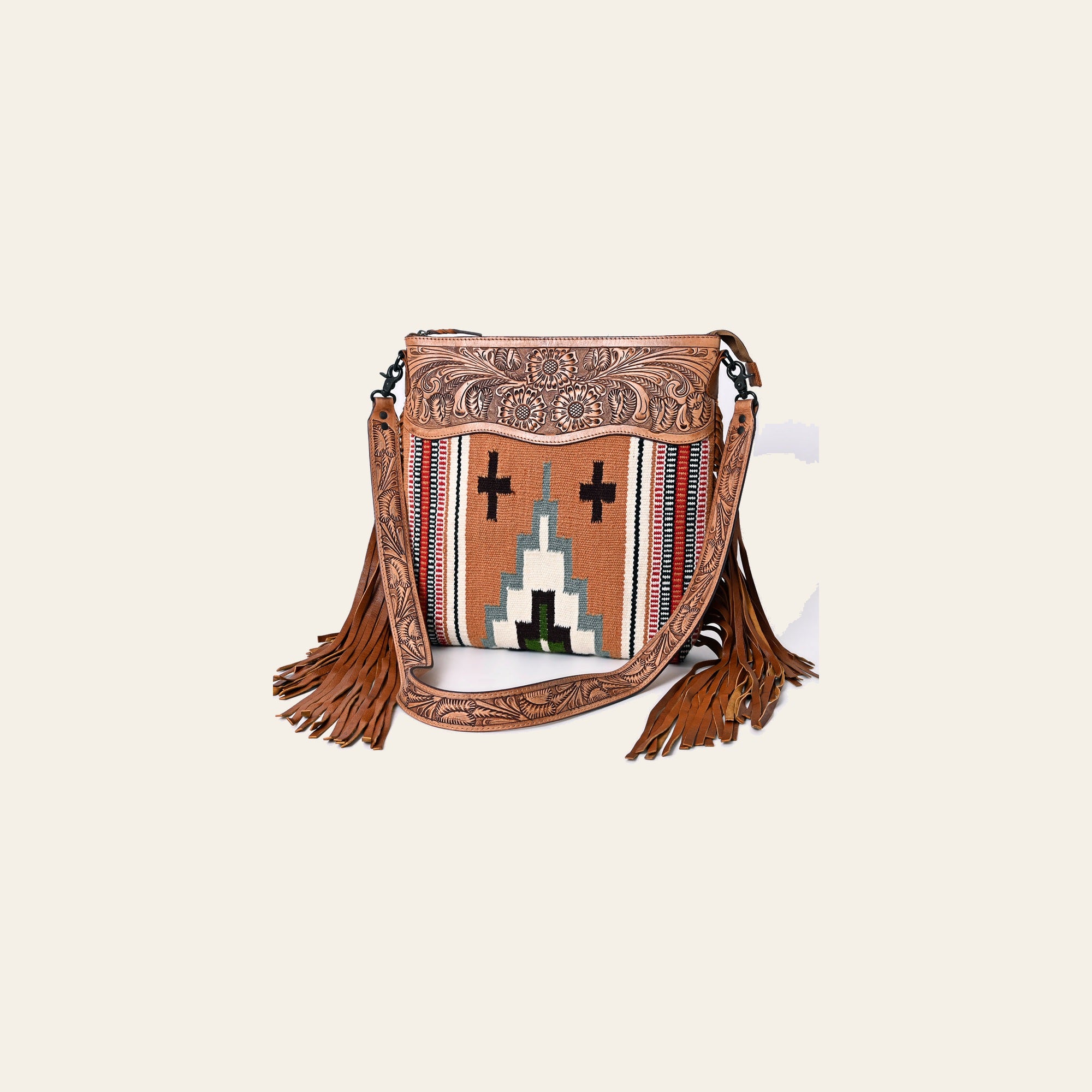 American Darling Signature Crossbody Hand Tooled Saddle Blanket Genuine Leather Women Bag Western Handbag Purse
