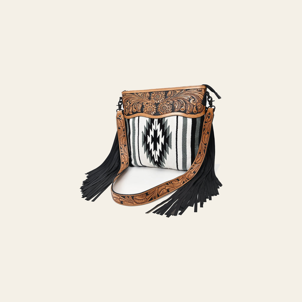 American Darling Signature Crossbody Hand Tooled Saddle Blanket Genuine Leather Women Bag Western Handbag Purse