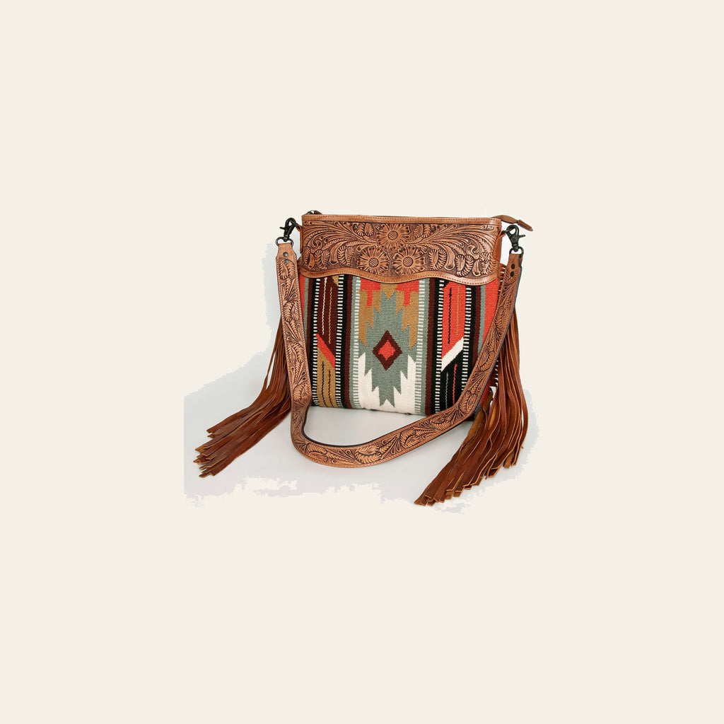 American Darling Signature Crossbody Hand Tooled Saddle Blanket Genuine Leather Women Bag Western Handbag Purse