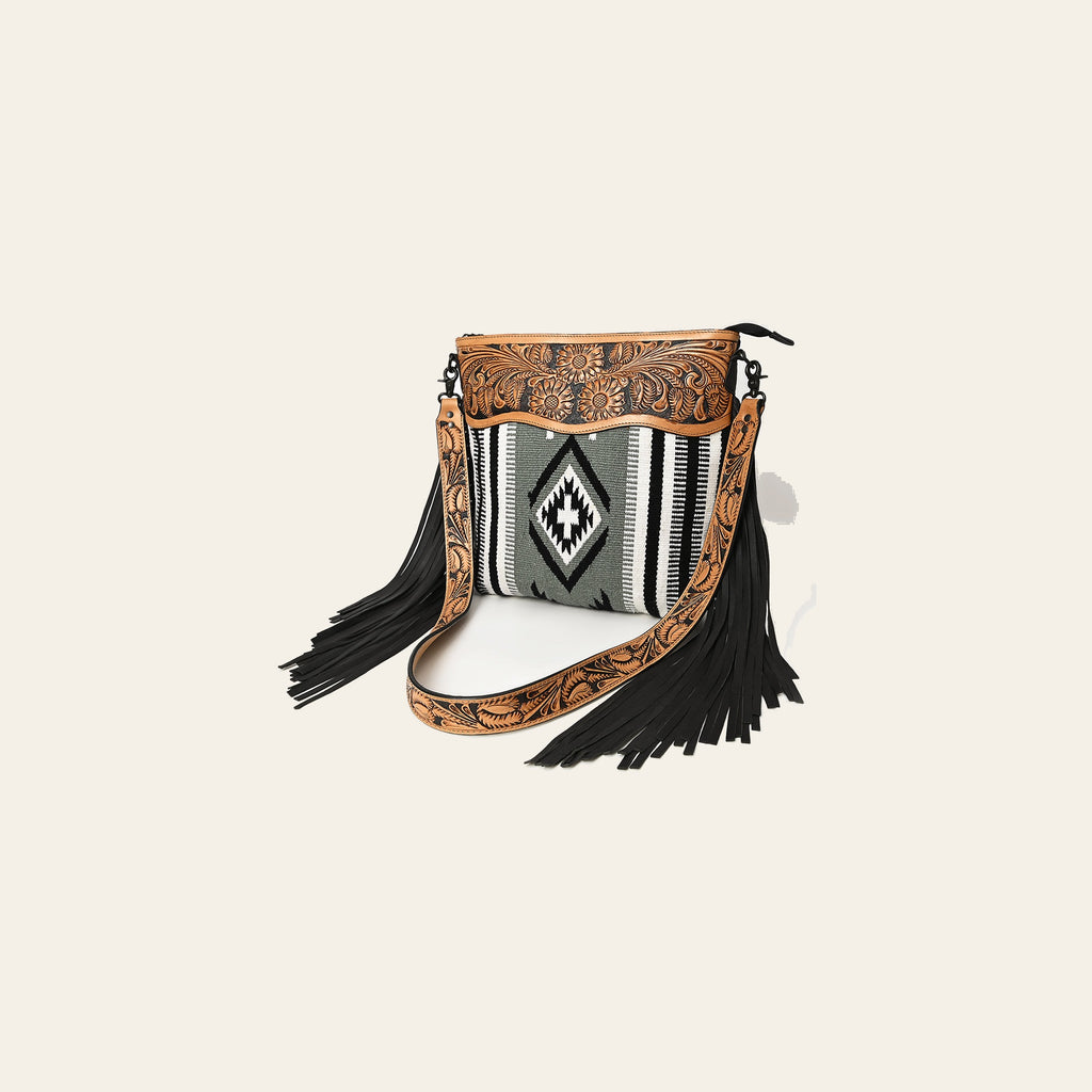 American Darling Signature Crossbody Hand Tooled Saddle Blanket Genuine Leather Women Bag Western Handbag Purse