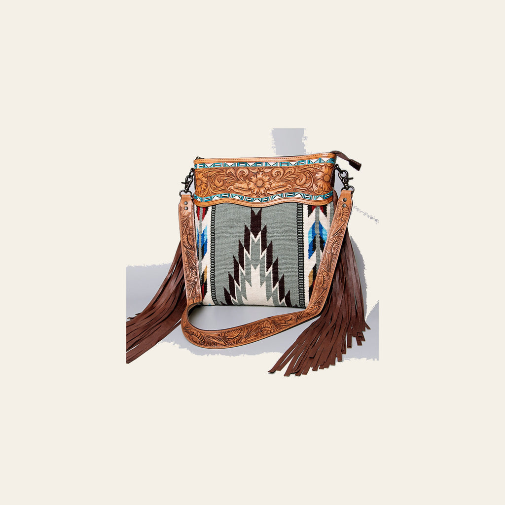 American Darling Crossbody Hand Tooled Saddle Blanket Genuine Leather Women Bag Western Handbag Purse