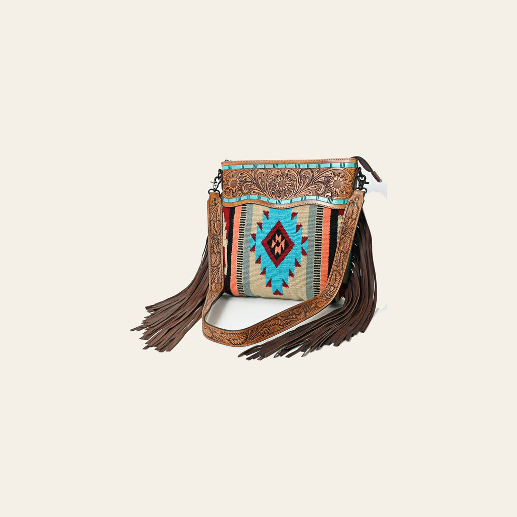 American Darling Crossbody Hand Tooled Saddle Blanket Genuine Leather Women Bag Western Handbag Purse