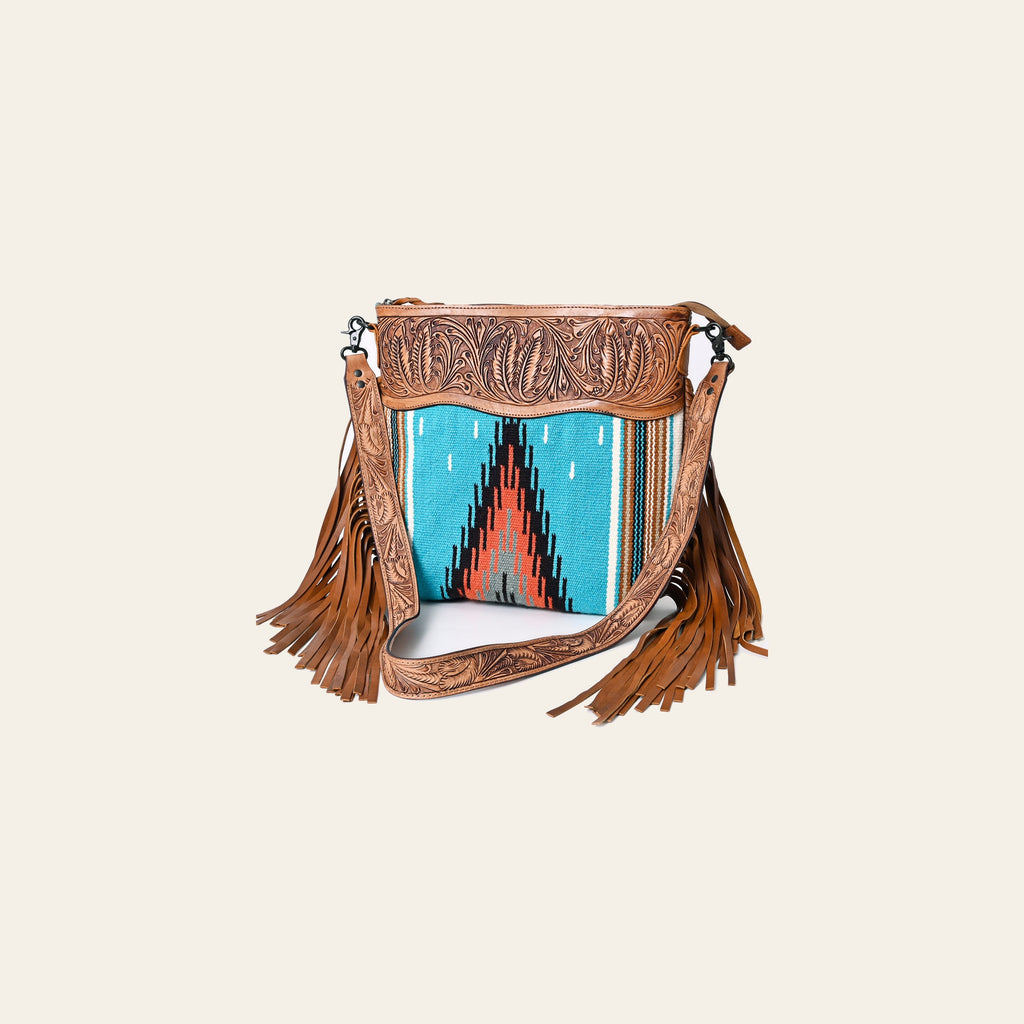 American Darling Crossbody Hand Tooled Saddle Blanket Genuine Leather Women Bag Western Handbag Purse