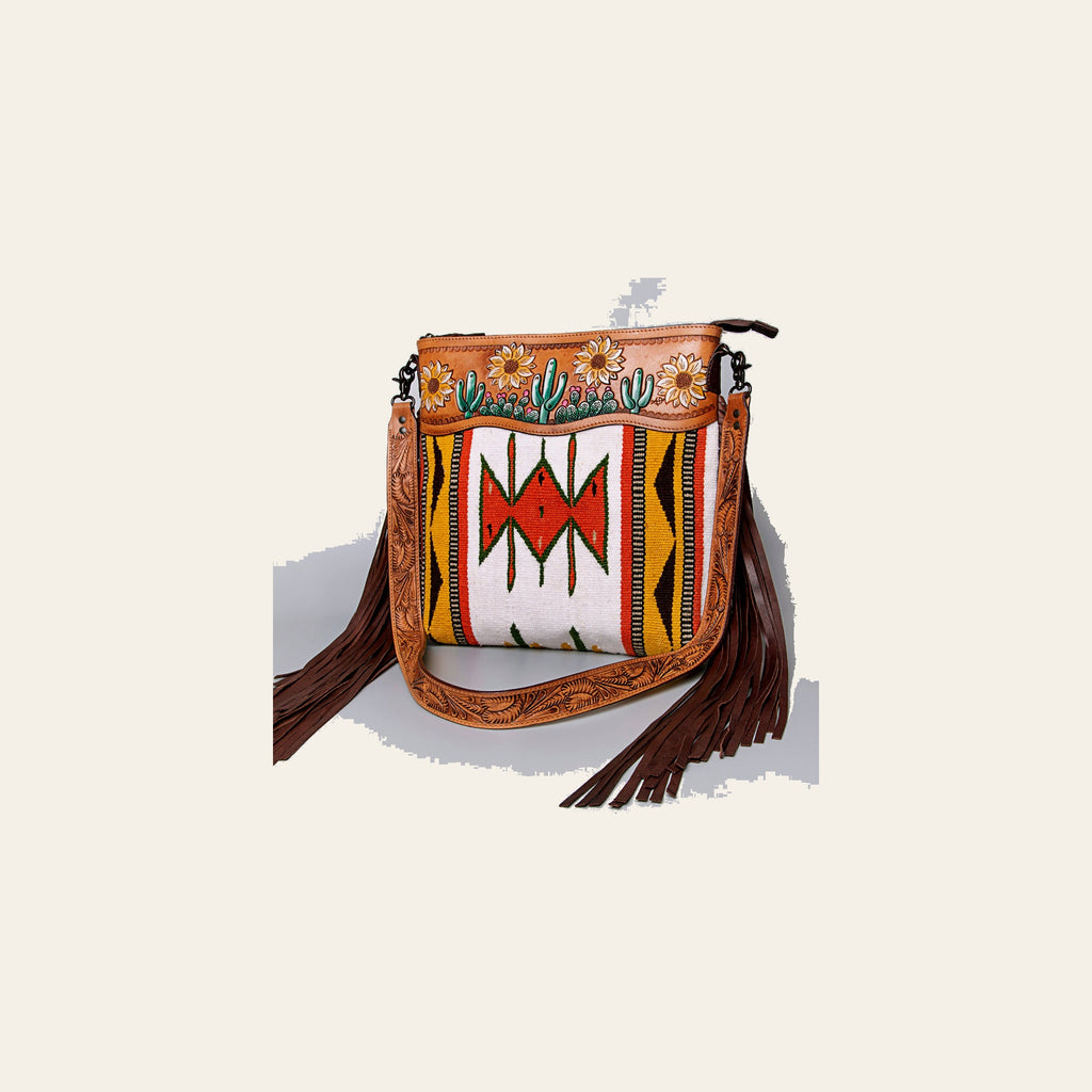 American Darling Crossbody Hand Tooled Saddle Blanket Genuine Leather Women Bag Western Handbag Purse