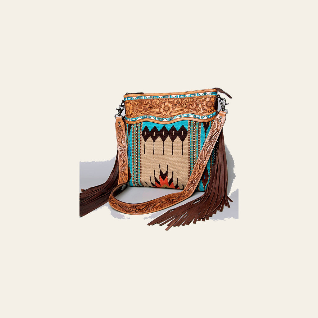 American Darling Crossbody Hand Tooled Saddle Blanket Genuine Leather Women Bag Western Handbag Purse