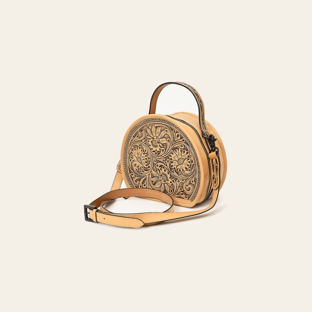 American Darling Canteen Hand Tooled Genuine Leather Women's Bag Western Handbag Purse