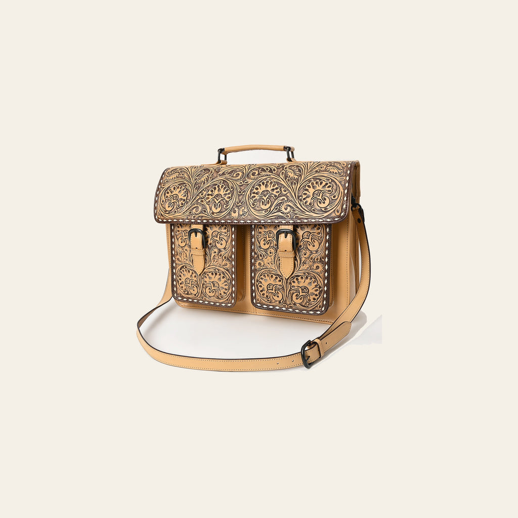 American Darling Briefcase Hand Tooled Genuine Leather women bag western handbag purse