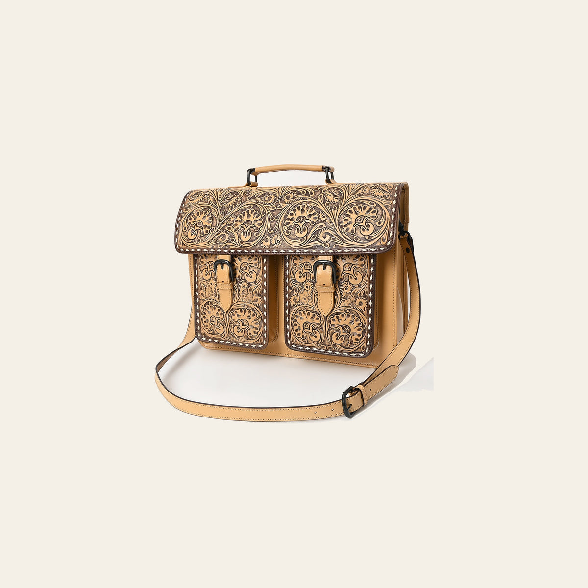American Darling Briefcase Hand Tooled Genuine Leather women bag western handbag purse