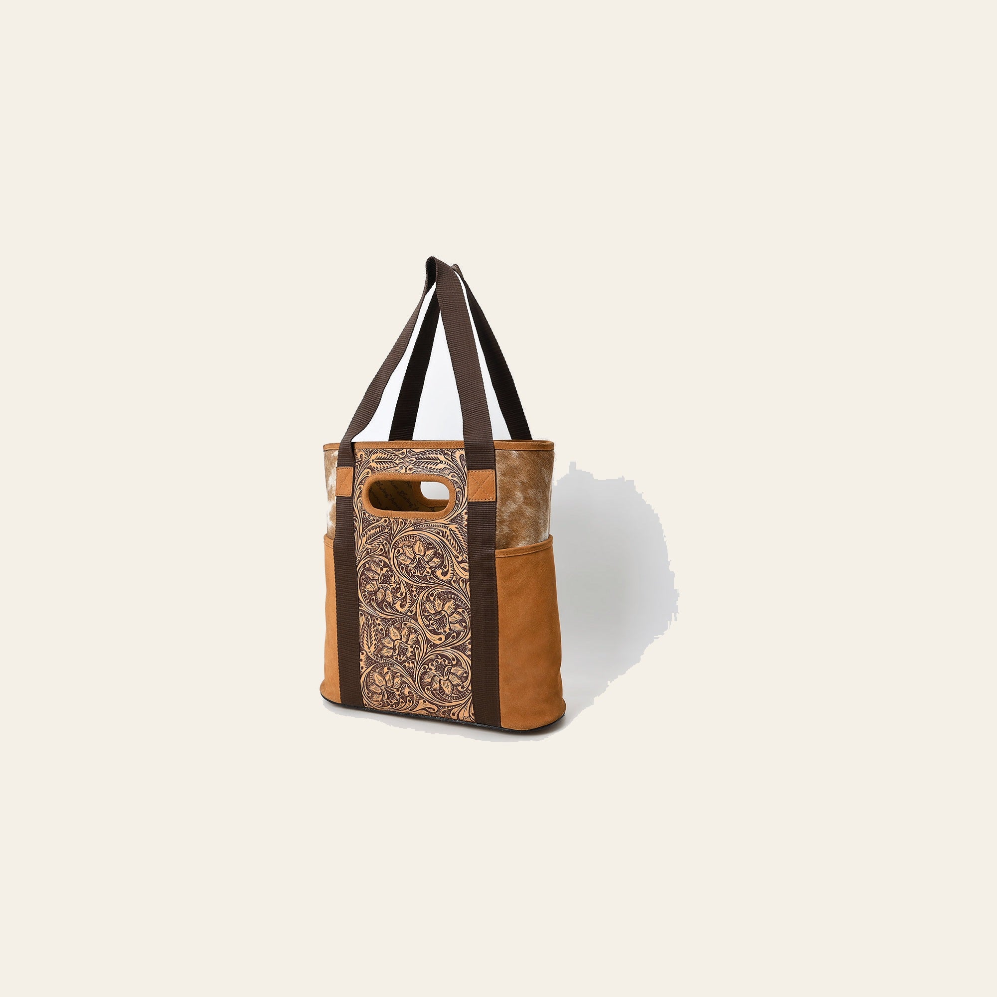American Darling Tote Hand Tooled Hair On Genuine Leather Western Women Bag Handbag Purse | for Laptop