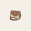 American Darling Hair-On Hide & Hand-Tooled Genuine Leather Star Crossbody Bag