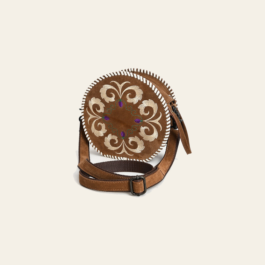 American Darling Canteen Genuine Suede Leather Women Bag Western Handbag Purse