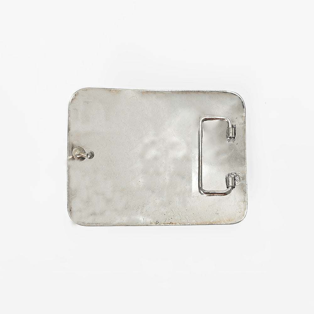 American Darling Western Belt Buckle with Turquoise Stone, Engraved Silver Tone Cowboy Belt Accessory