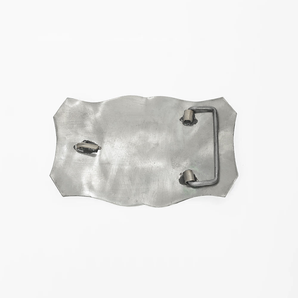 American Darling Horseshoe Western Belt Buckle, Engraved Silver Tone Cowboy Belt Accessory for Men & Women
