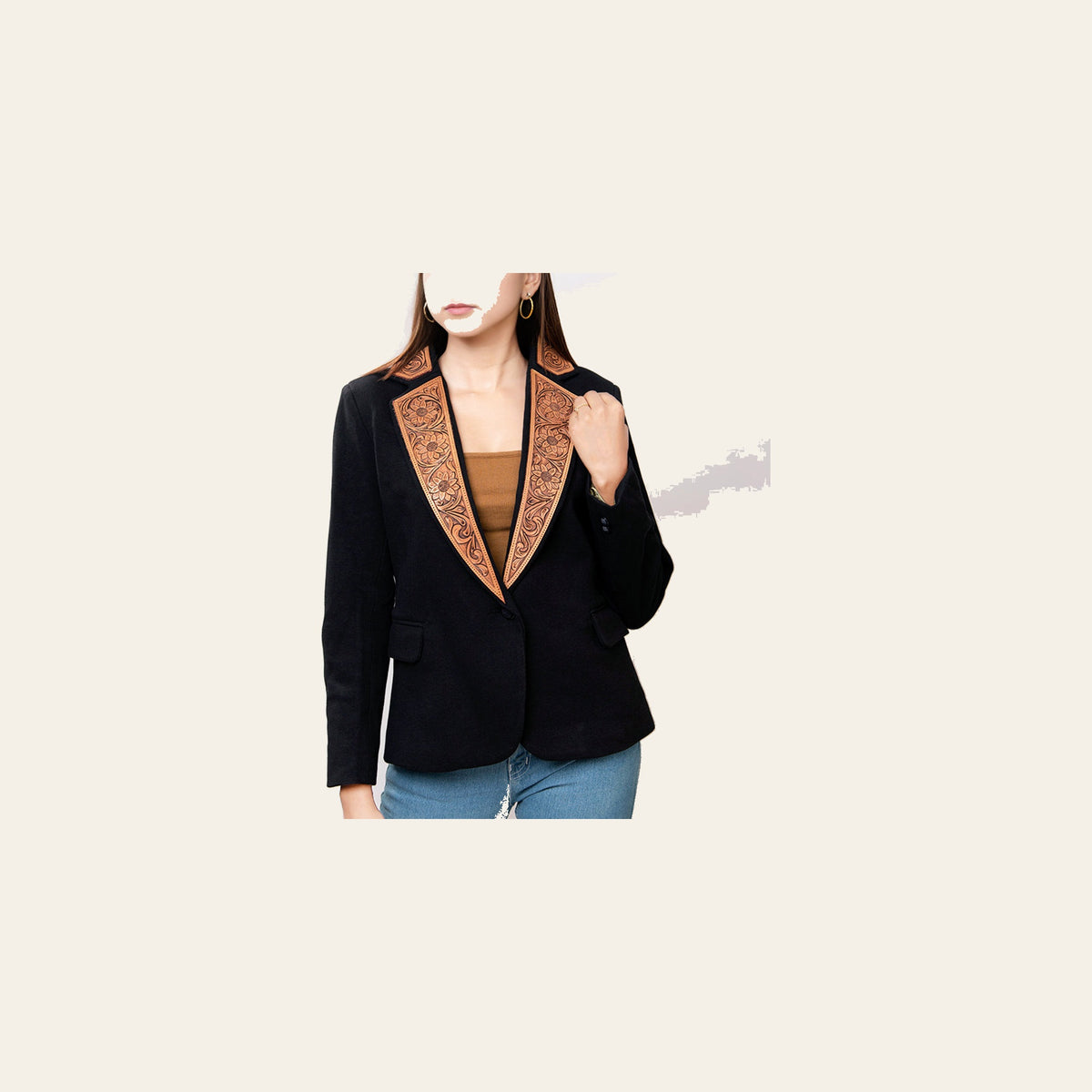 American Darling Genuine leather Hand tooled carved Women Blazer dress jacket | Vintage