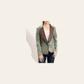 American Darling Genuine leather Hand tooled carved Women 100% cotton Denim Blazer dress jacket | Vintage