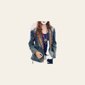 American Darling Genuine leather Hand tooled carved Women 100% cotton Denim Blazer dress jacket ladies |Vintage