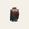 American Darling Genuine leather Hand tooled carved Women 100% cotton Denim Blazer dress jacket ladies |Vintage