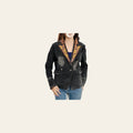 American Darling Genuine leather Hand tooled carved Women 100% cotton Denim Blazer dress jacket ladies | Vintage