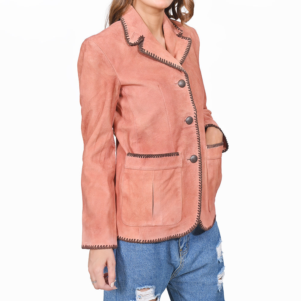 American Darling Genuine Vintage Leather Women Shirt Blazer Jacket Dress Ladies Girl