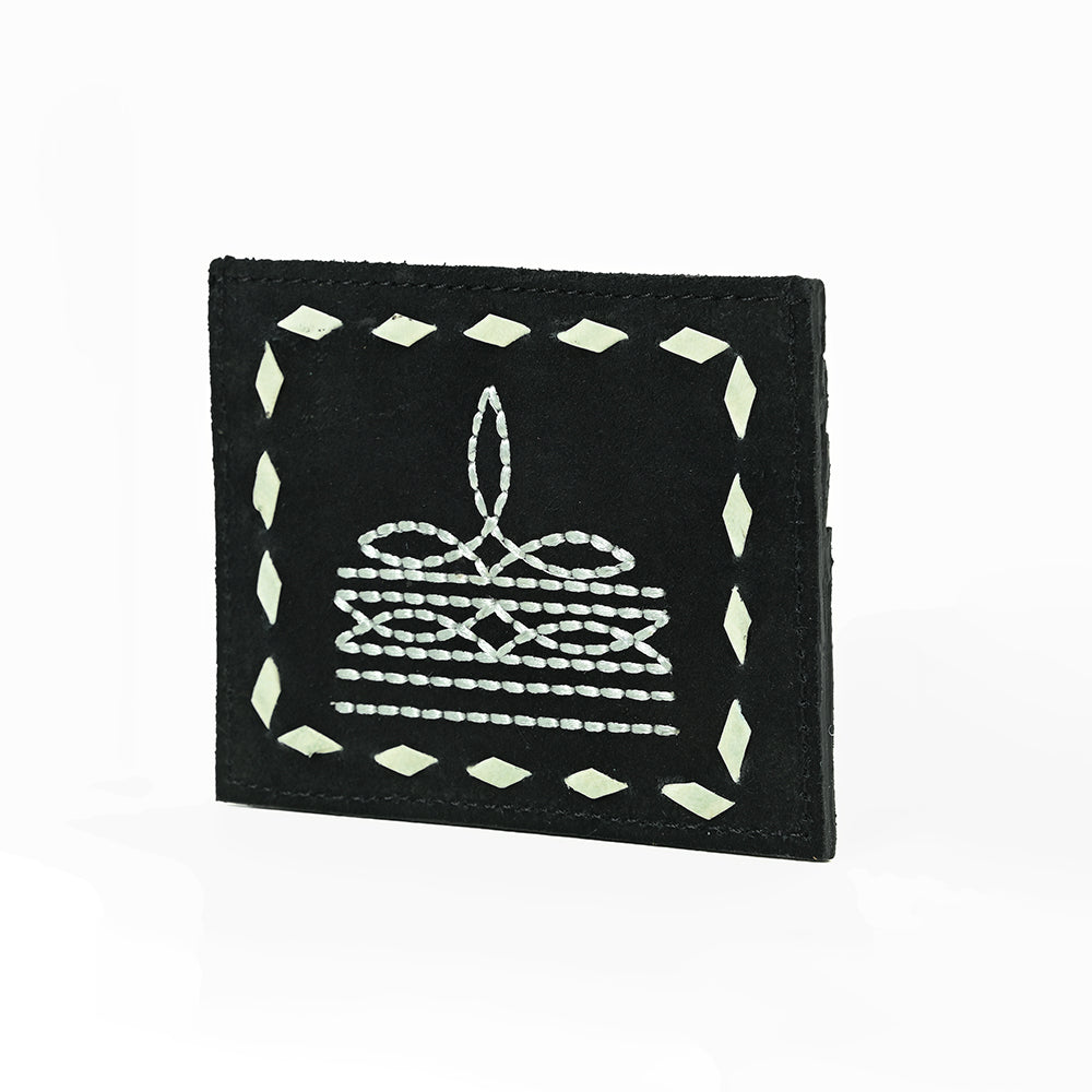 American Darling Handcrafted Genuine Leather Card Holder Wallet with Traditional Stitch Design