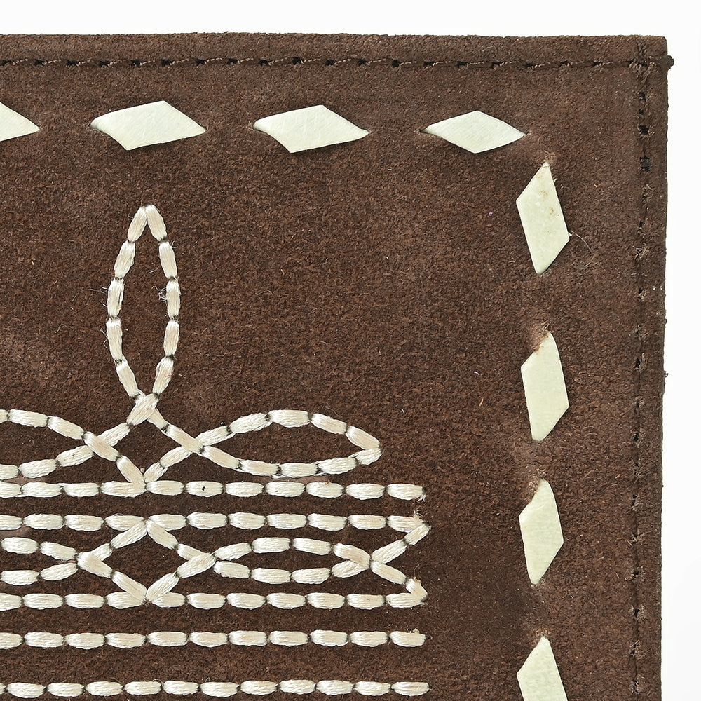 American Darling Handcrafted Genuine Leather Card Holder Wallet with Traditional Stitch Design