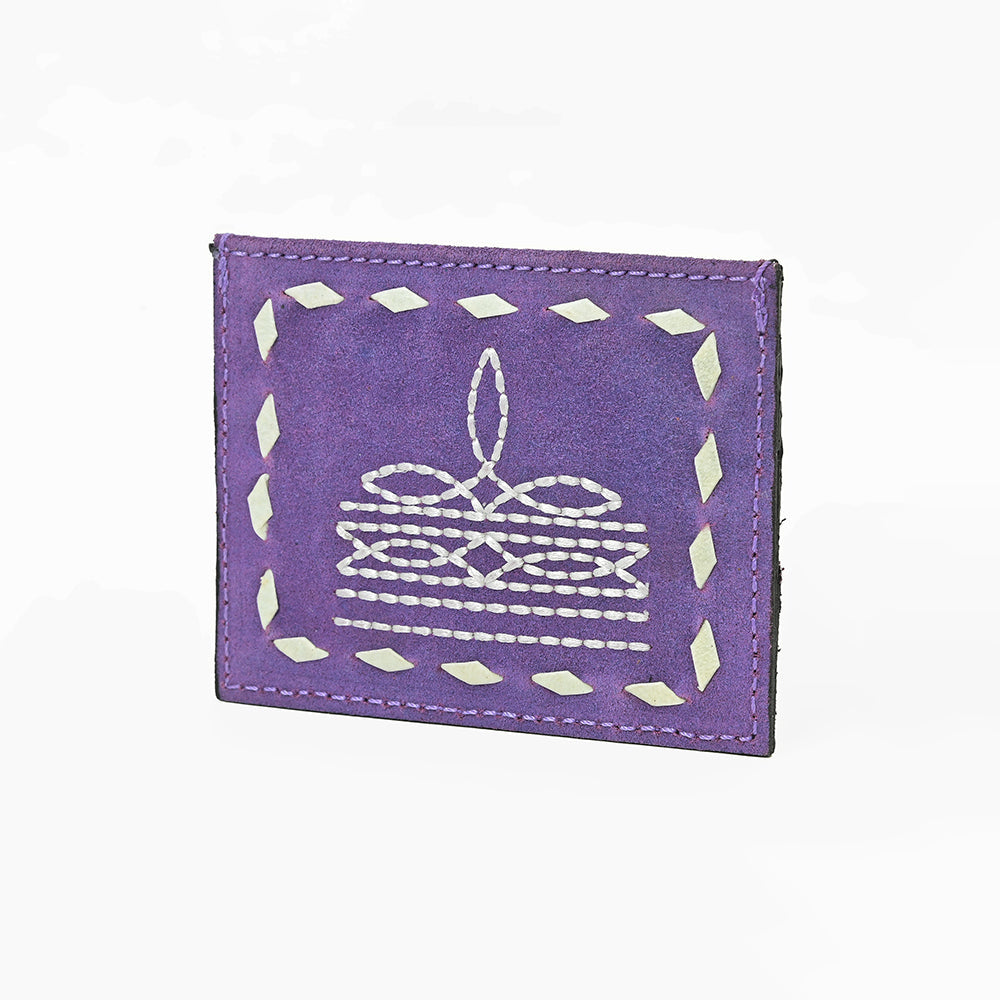 American Darling Handcrafted Genuine Leather Card Holder Wallet with Traditional Stitch Design