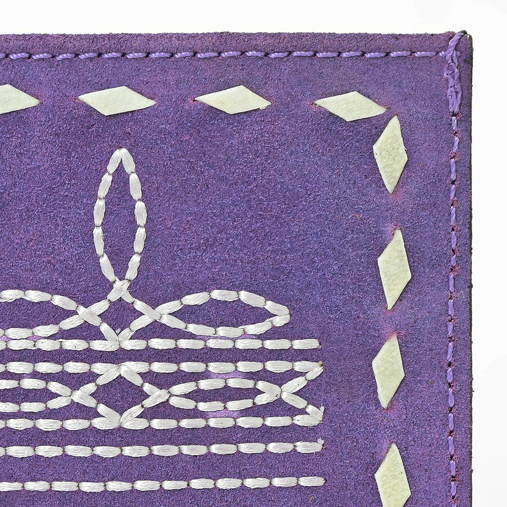 American Darling Handcrafted Genuine Leather Card Holder Wallet with Traditional Stitch Design