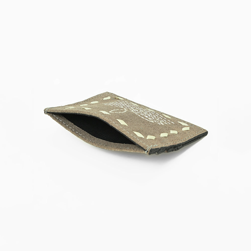 American Darling Handcrafted Genuine Leather Card Holder Wallet with Traditional Stitch Design