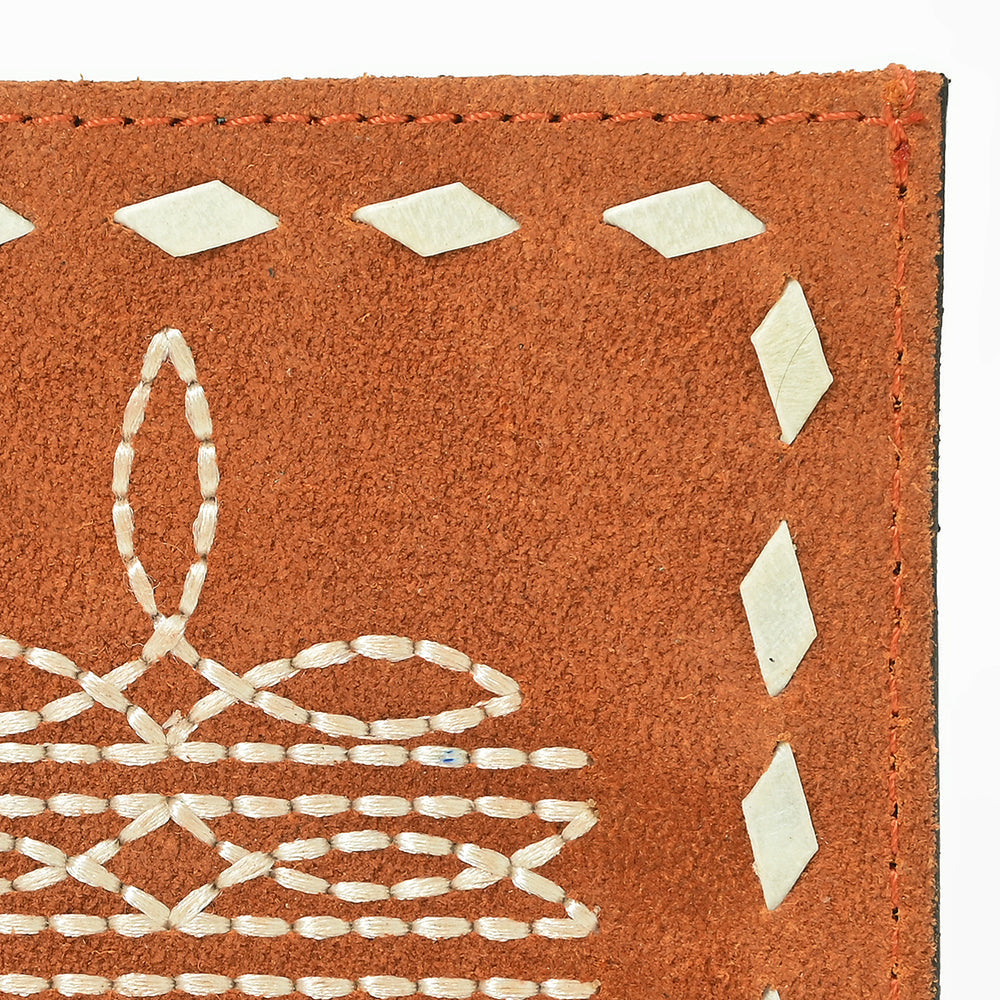 American Darling Handcrafted Genuine Leather Card Holder Wallet with Traditional Stitch Design