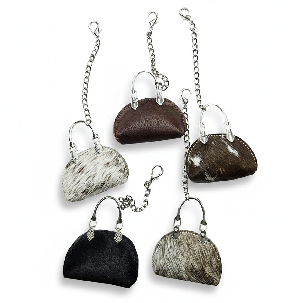 American Darling Leather Hair-On Cowhide Mini Purse Bag Charm