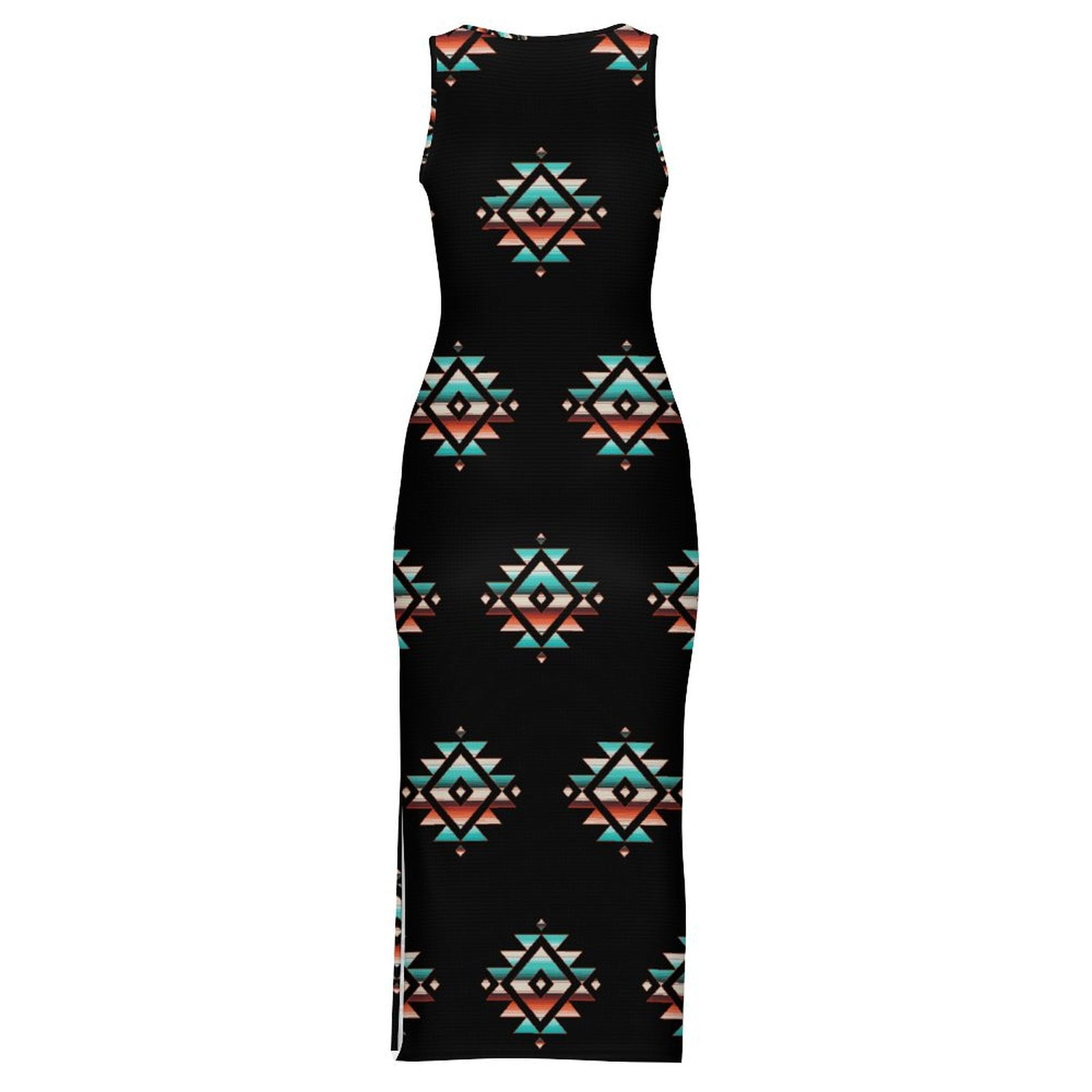 Baha Ranch Southwestern Aztec Sleeveless Bodycon Side Slit Western Maxi Dress by Baha Ranch Western Wear - product image 8