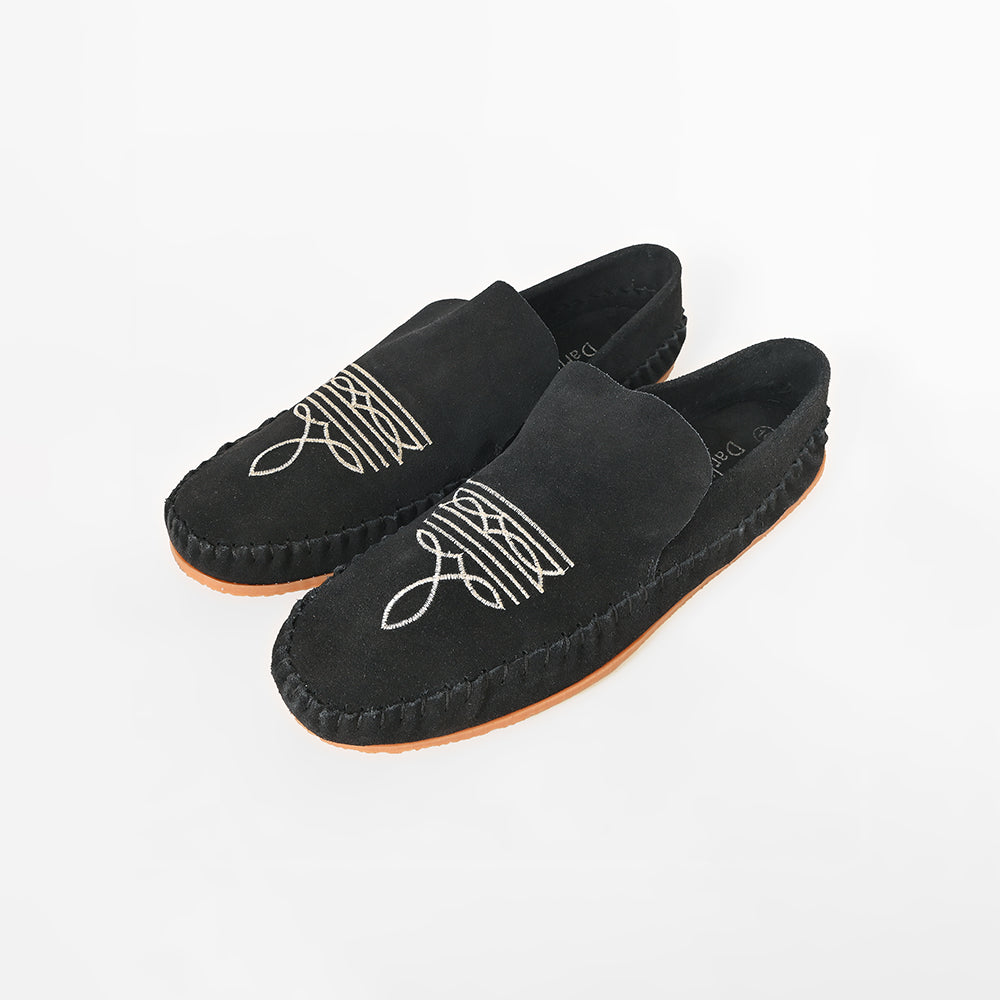 American Darling Handcrafted Leather Slip-On Mule Shoes with Traditional Embroidery Design