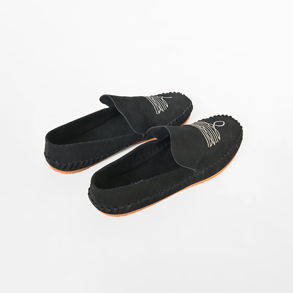 American Darling Handcrafted Leather Slip-On Mule Shoes with Traditional Embroidery Design