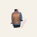 American Darling Genuine leather Hand tooled carved Women 100% cotton Denim jacket dress ladies girl | Shirt for