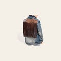 American Darling Genuine leather Hand tooled carved Women 100% cotton Denim jacket dress ladies girl | Shirt for