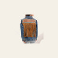 American Darling Genuine leather Hand tooled carved Women 100% cotton Denim jacket dress ladies girl | Shirt for