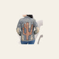 American Darling Genuine leather Hand tooled carved Women 100% cotton Denim jacket dress ladies girl | Shirt for