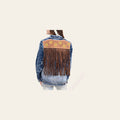 American Darling Genuine leather Hand tooled carved Women 100% cotton Denim jacket dress ladies girl | Shirt for