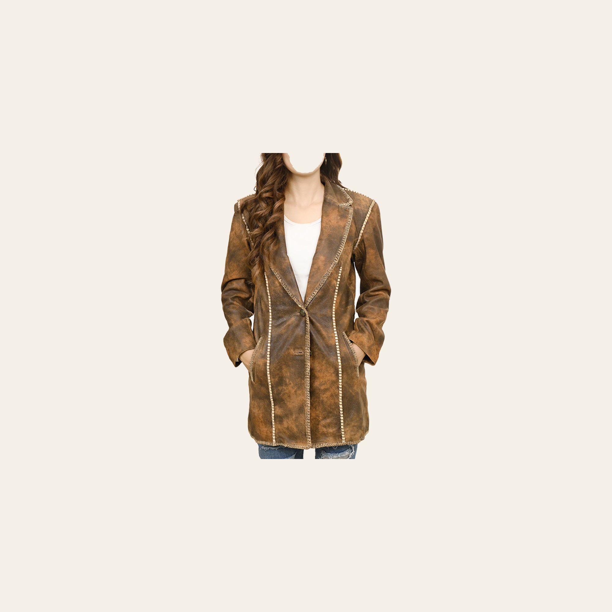 American Darling Genuine Vintage leather Women Blazer dress Shirt jacket ladies Girl| | for