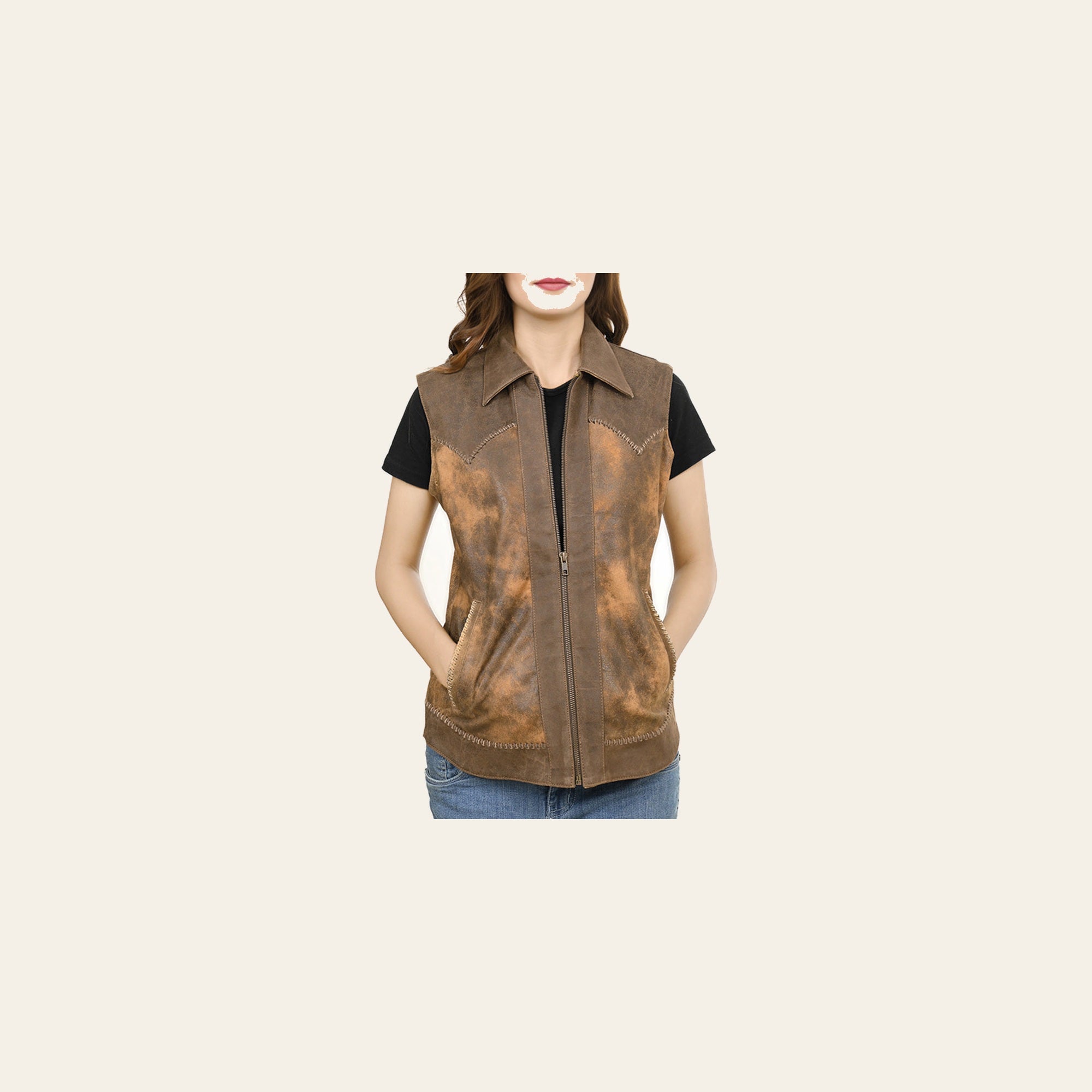 American Darling Genuine Vintage leather Women Blazer dress Shirt jacket ladies Girl| | for