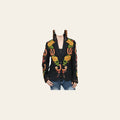 American Darling Women’s Embroidered Sunflower Blazer | Horseshoe Western Boho Fabric Jacket