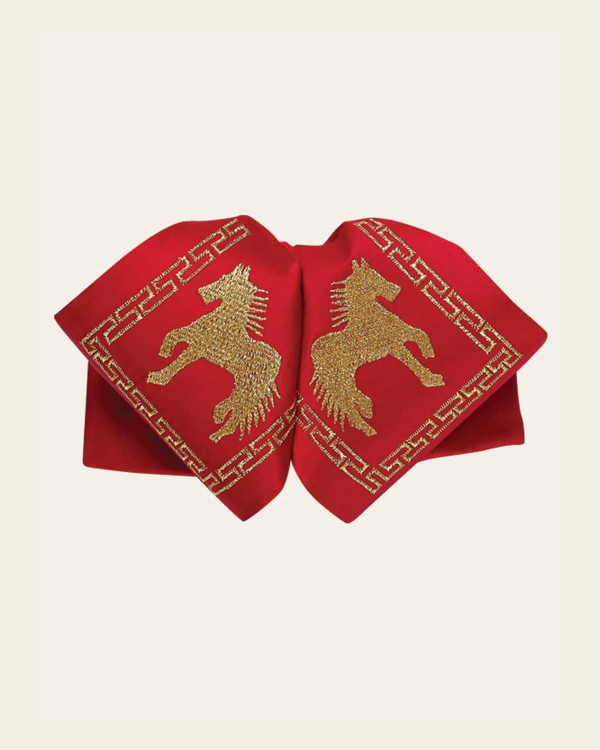 Adult Mexican Charro Bow Tie 100% Polyester Red/Gold 600122 on a warm cream background