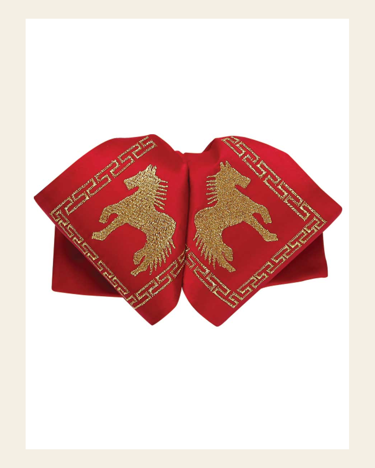 Adult Mexican Charro Bow Tie 100% Polyester Red/Gold 600122 on a warm cream background